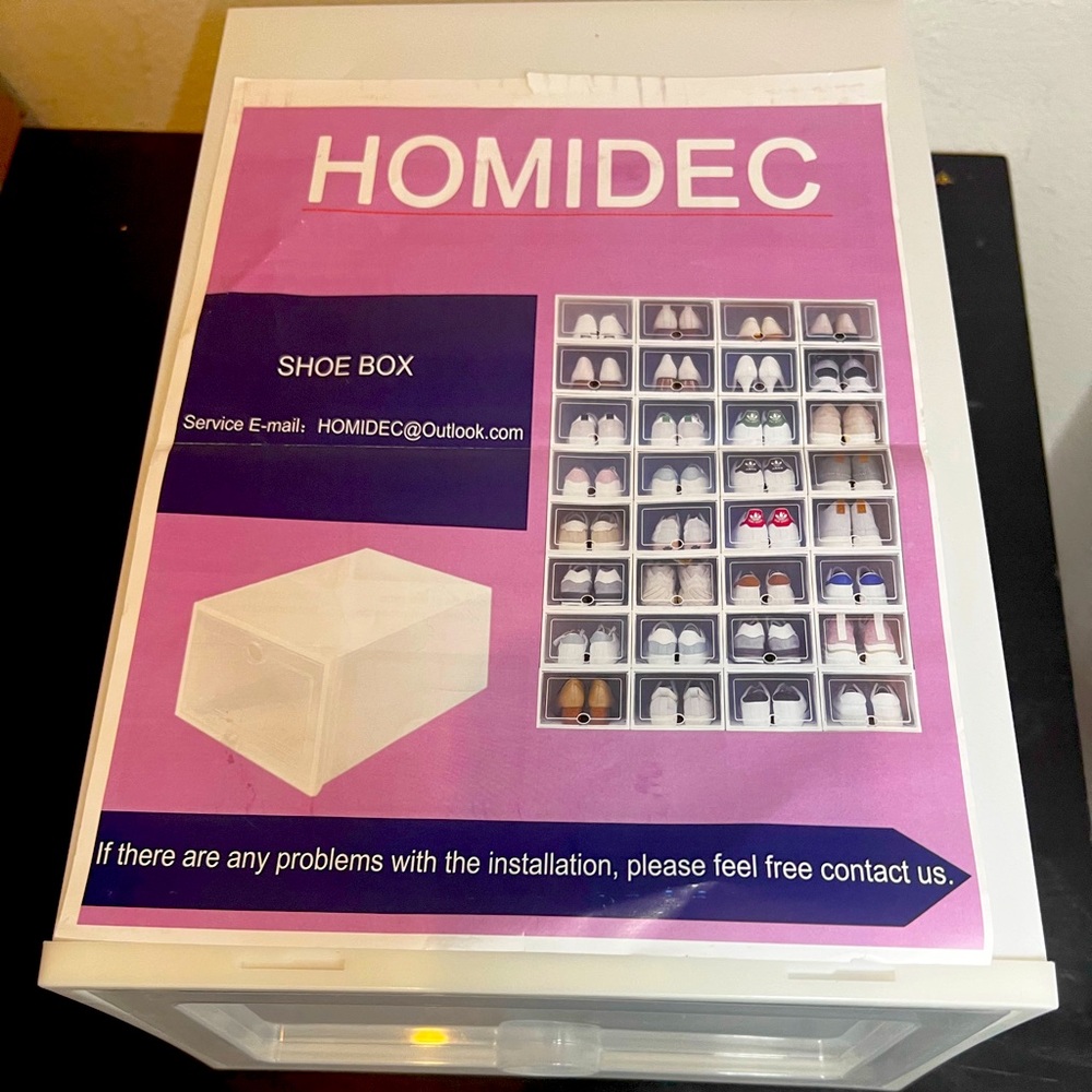 SOLD!!!!   HOMIDEC Shoe Box, 12 Pack Shoe Storage Boxes